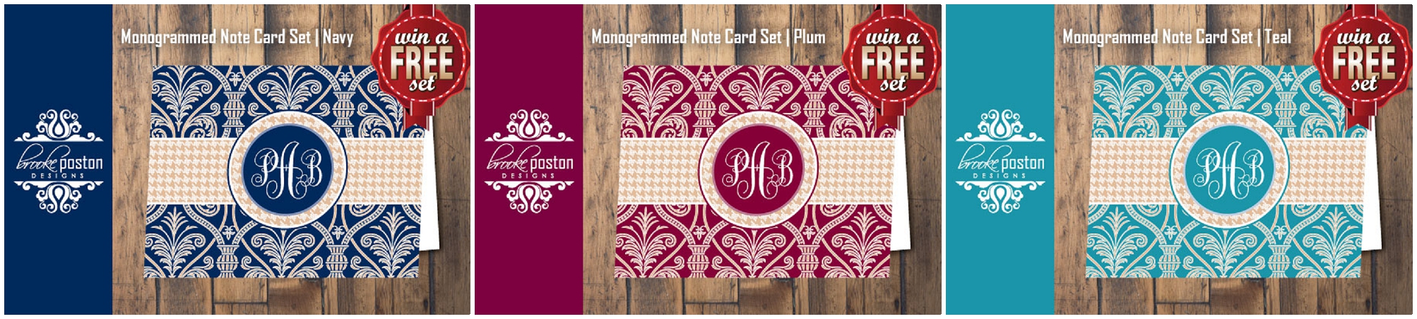 Brooke Poston Designs – Win a Free set of monogrammed note cards!